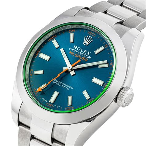 rolex milgauss quadrante blu|Rolex Milgauss blue price.